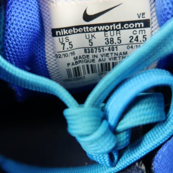 Nike Shoes Womens 7.5 Athletic Trainers Flex 2016 Run Sneakers Blue Sport Active - Picture 7 of 13